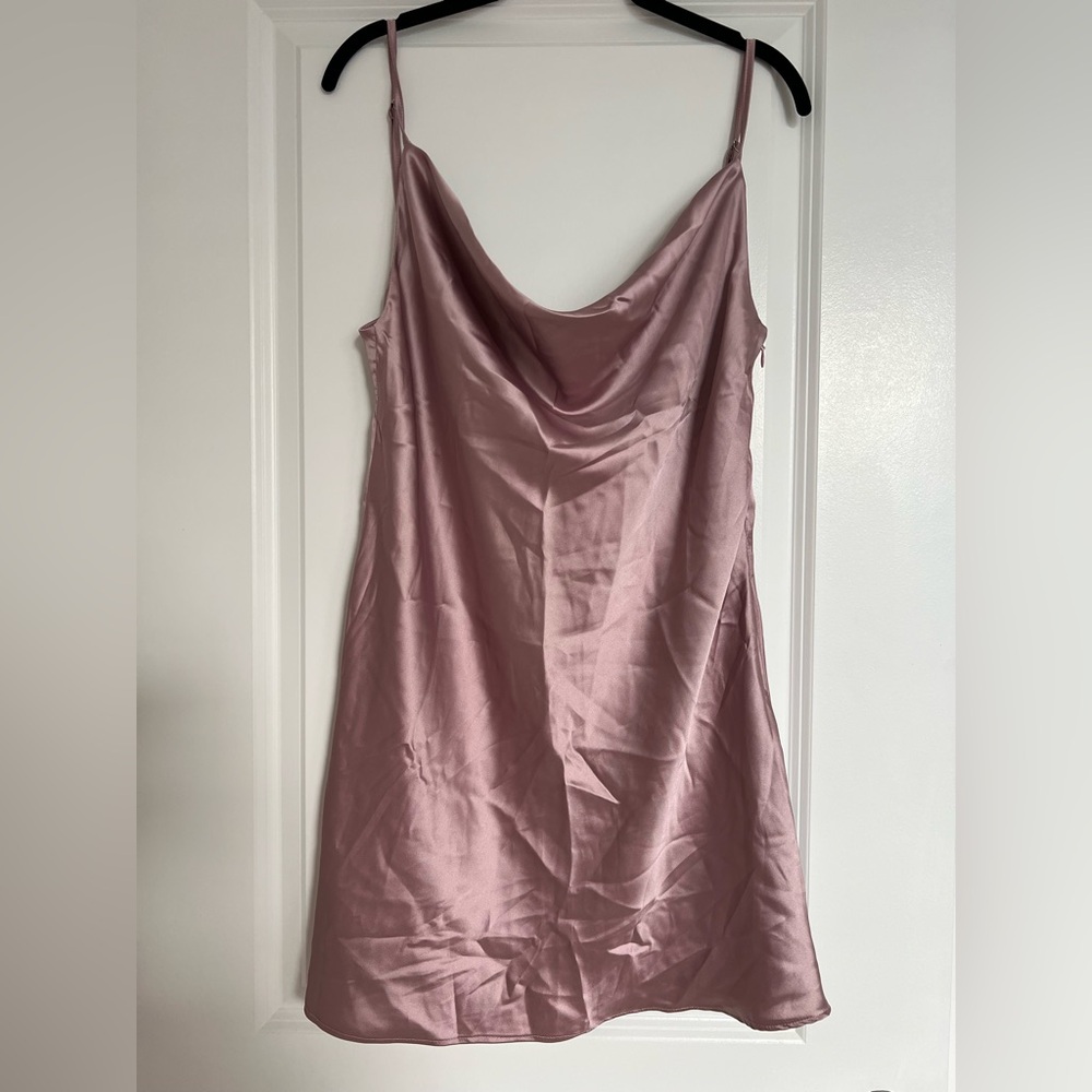 Elegant Pink Satin Slip Dress